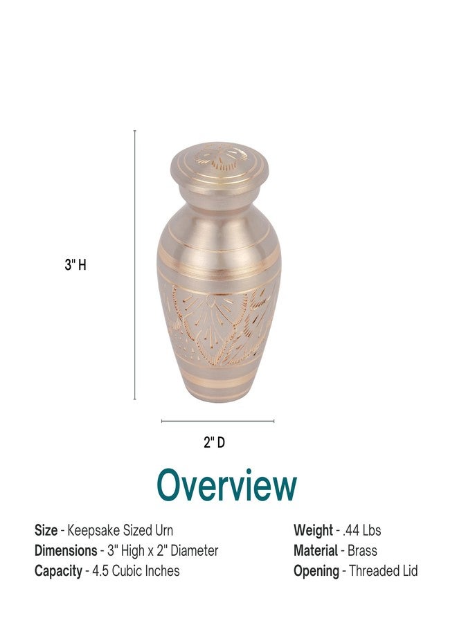 Silverlight Urns Platinum Elite Keepsake Cremation Urn for Ashes, Brass, Silver Urn, Keepsake Sized Cremation Urn, 3 Inches High - Image 4